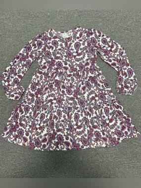 Target Girls' White Dress with Pink & Purple Paisley Print